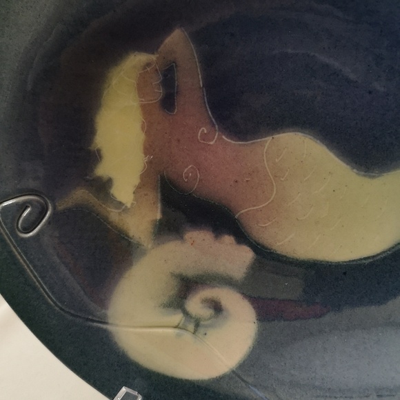 One-of-a-kind Studio Art Pottery Display, Serving or Catch-all Tray with Mermaid - Picture 2 of 8